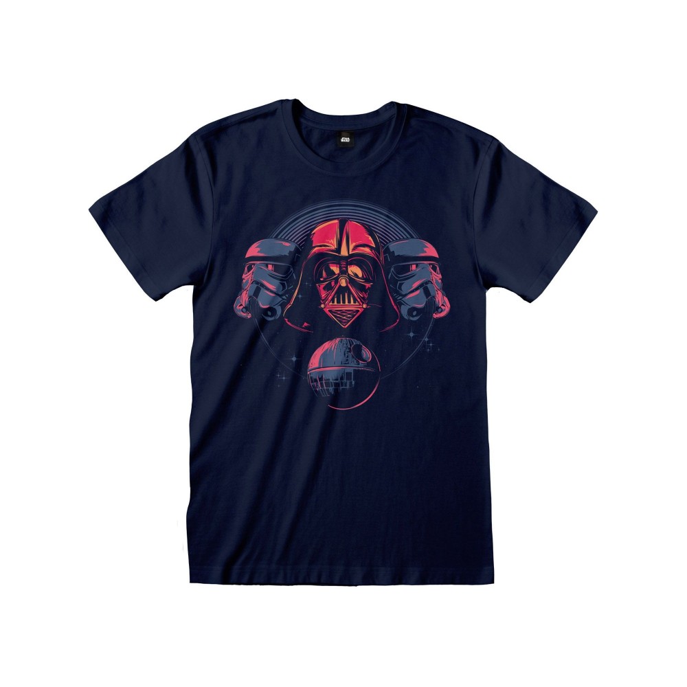 T SHIRT STAR WARS DARTH VADER TROOPERS DEATHSTAR BLUE NAVY