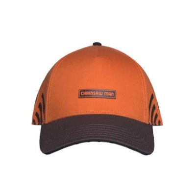 DIFUZED CHAINSAW MAN BLACK AND ORANGE BASEBALL CAP