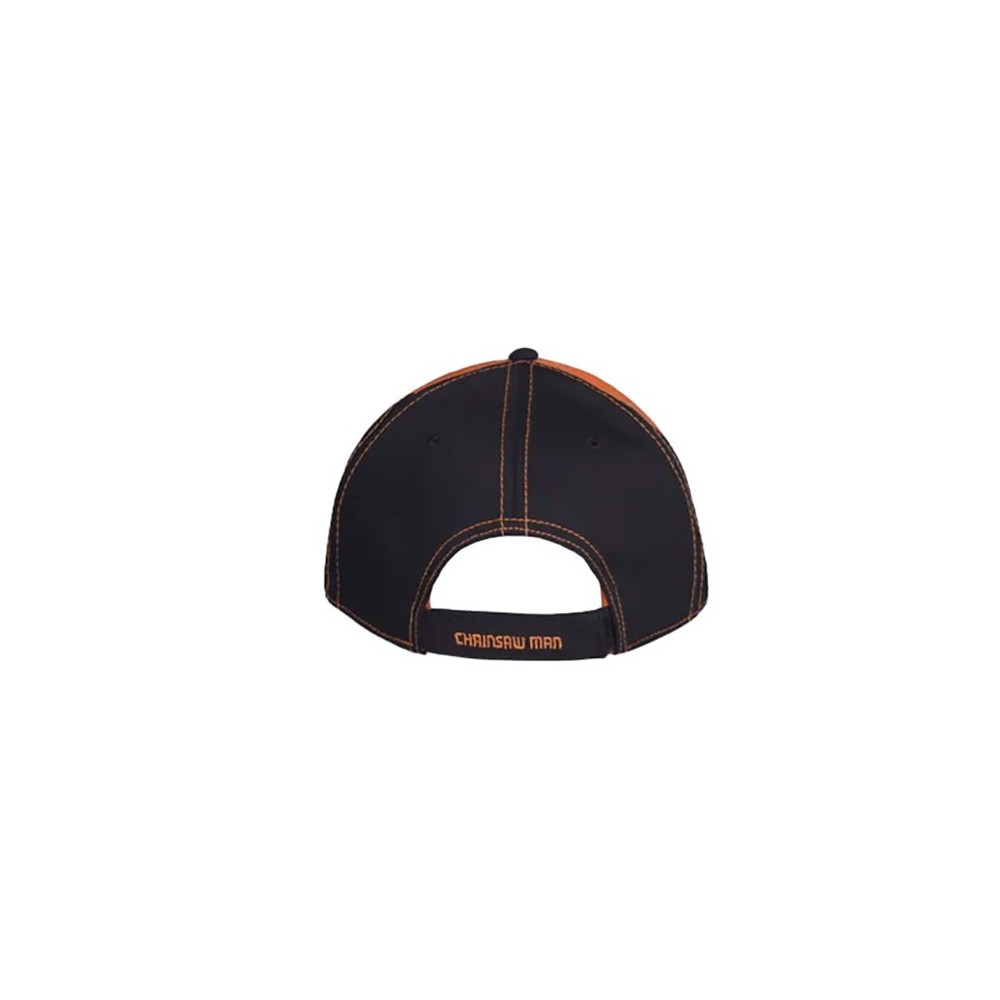 CHAINSAW MAN BLACK AND ORANGE BASEBALL CAP CAPPELLO DIFUZED