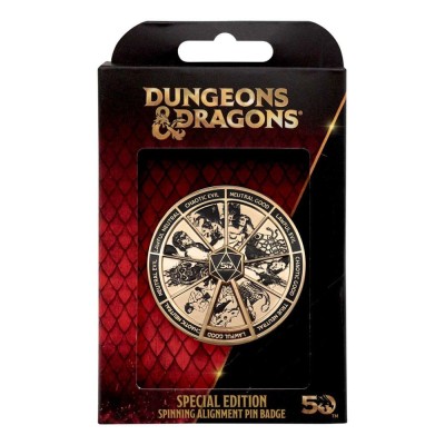 FANATTIK DUNGEONS AND DRAGONS SPINNING ALIGNMENT PIN BADGE
