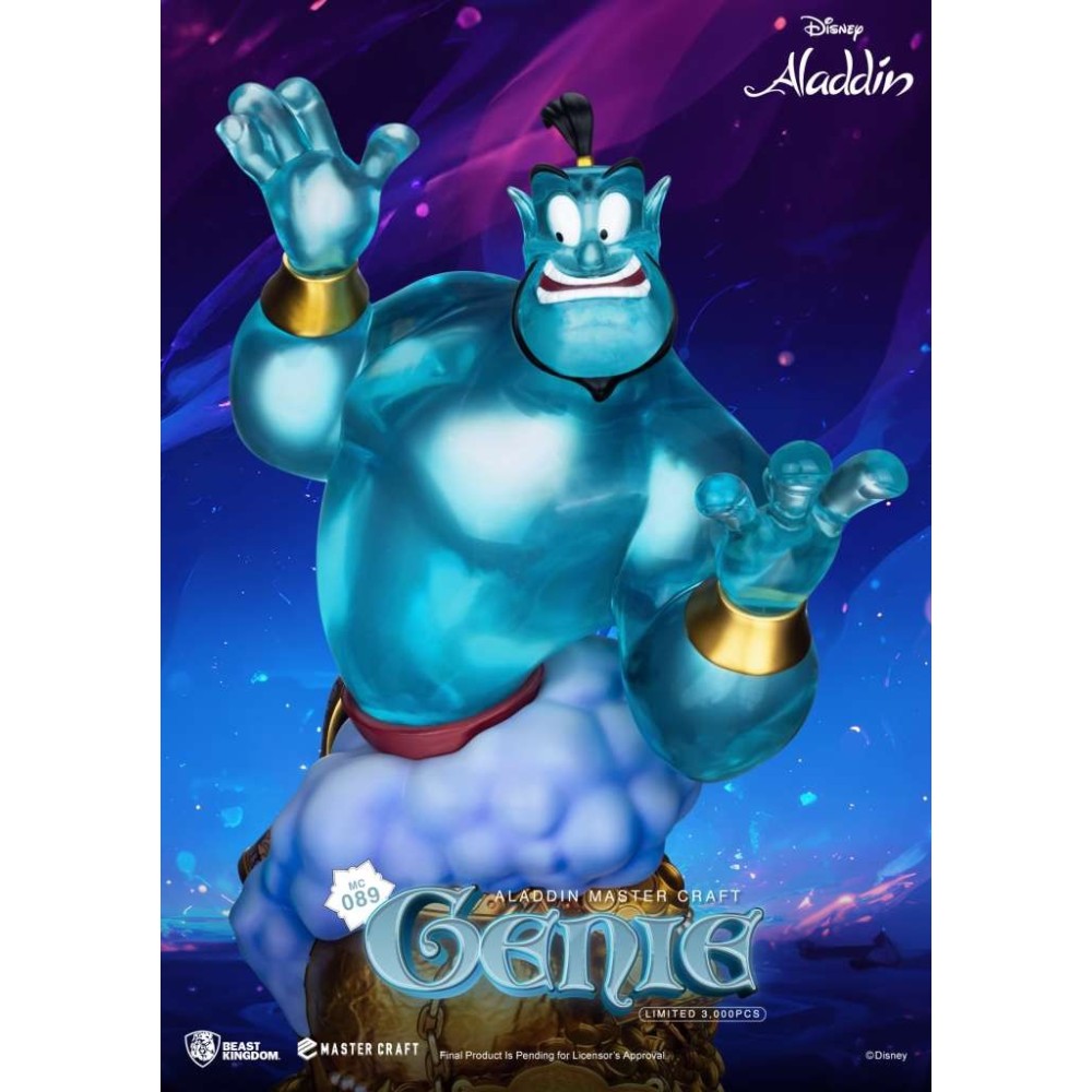 DISNEY ALADDIN GENIE MASTER CRAFT STATUA RESINA FIGURE BEAST KINGDOM