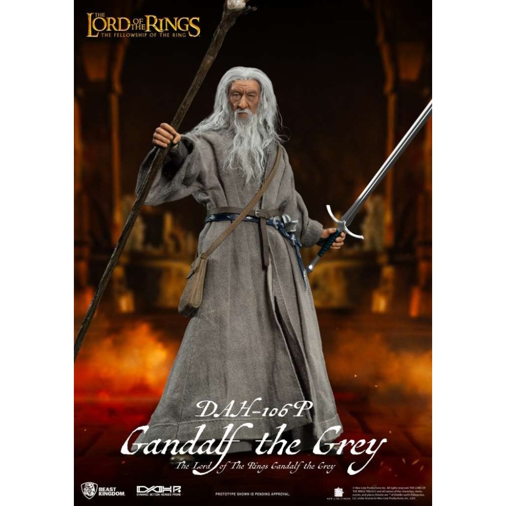 IL SIGNORE DEGLI ANELLI GANDALF THE GREY DAH-106 P ACTION FIGURE BEAST KINGDOM