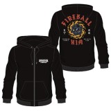 DIFUZED ZIP HOODIE STRANGER THINGS HELLFIRE CLUB FIREBALL L SIZE