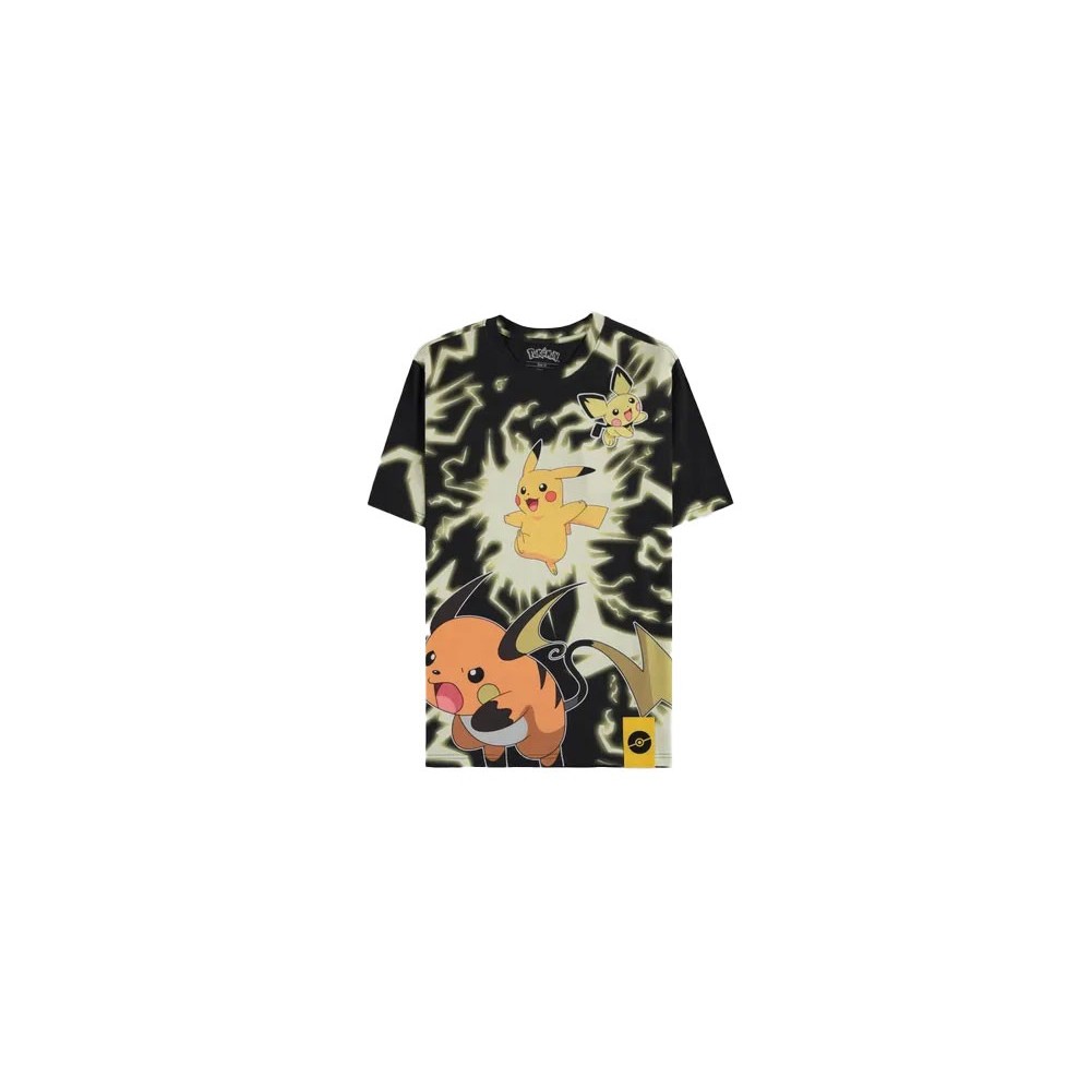 DIFUZED T-SHIRT POKEMON PIKACHU EVOLUTION LIGHTNING L SIZE