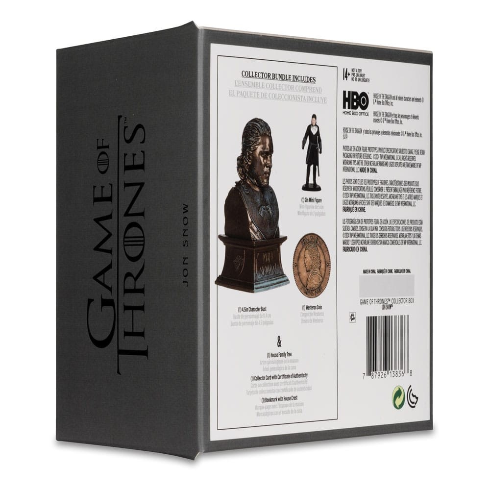 MC FARLANE GAME OF THRONES JON SNOW COLLECTOR BOX