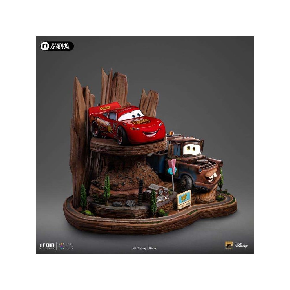 CARS LIGHTNING MCQUEEN AND TOW MATER BDS ART SCALE DELUXE 1/10 STATUA FIGURE IRON STUDIOS
