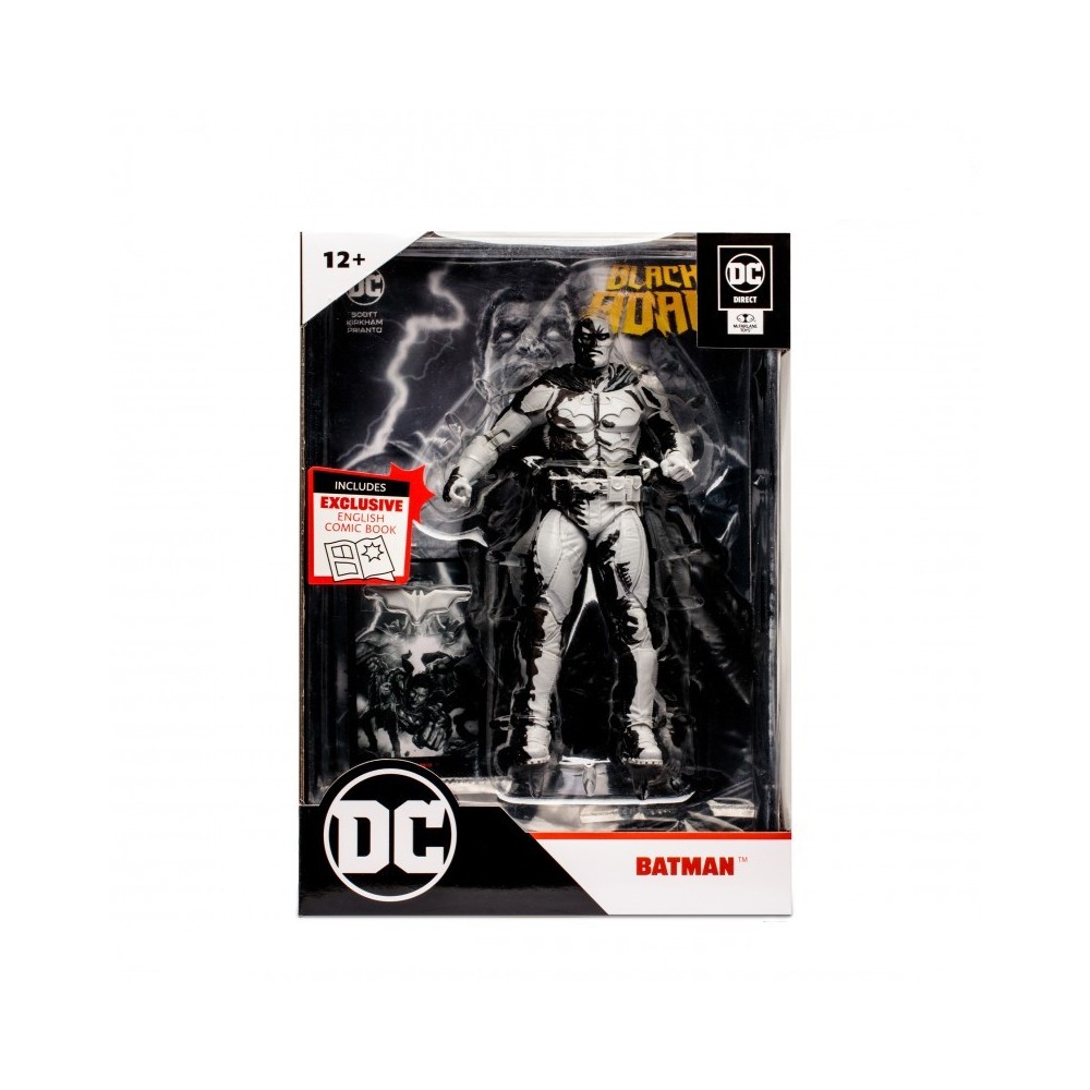 MC FARLANE DC BLACK ADAM PAGE PUNCHERS BATMAN BLACK AND WHITE ACTION FIGURE