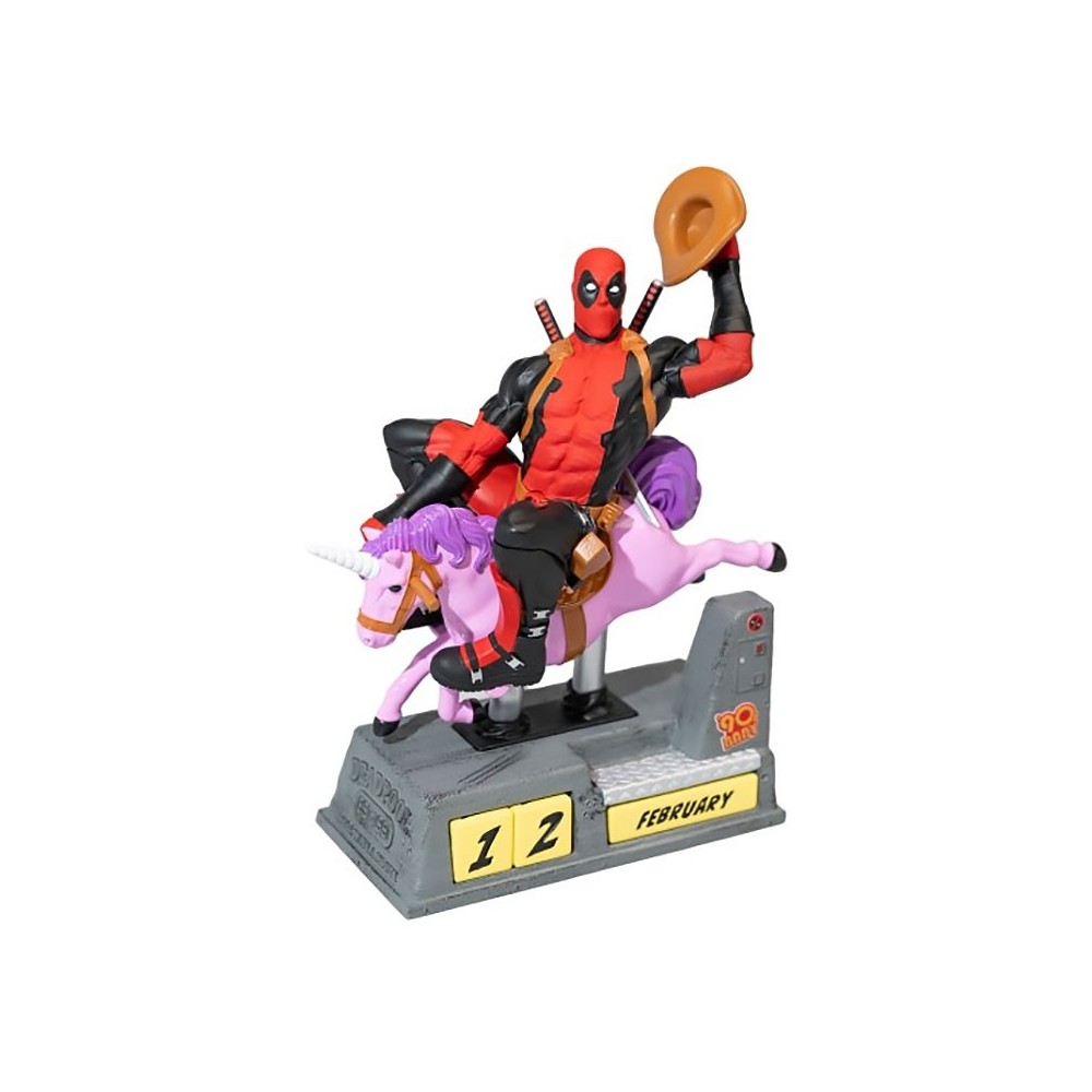 DEADPOOL UNICORN CALENDARIO PERPETUO FIGURE DIORAMA GRUPO ERIK