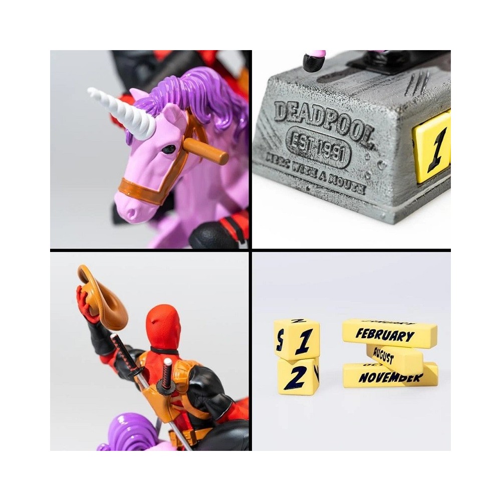 GRUPO ERIK DEADPOOL UNICORN PERPETUAL CALENDAR FIGURE DIORAMA