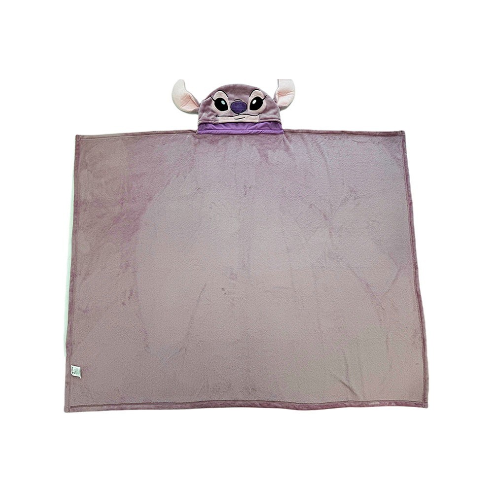 DISNEY STITCH ANGEL COPERTA PILE CON CAPPUCCIO 120X150CM LYO