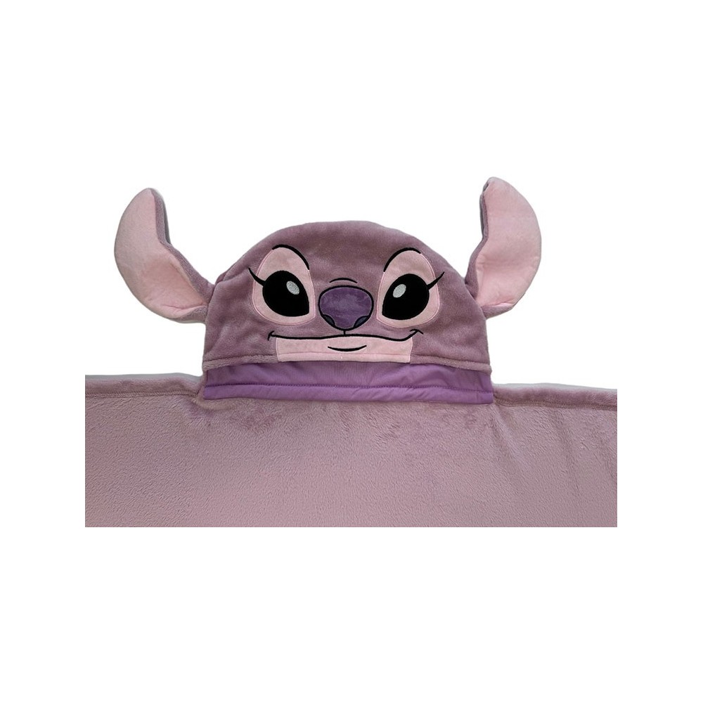 LYO DISNEY STITCH ANGEL FLEECE BLANKET WITH HOOD 120X150CM