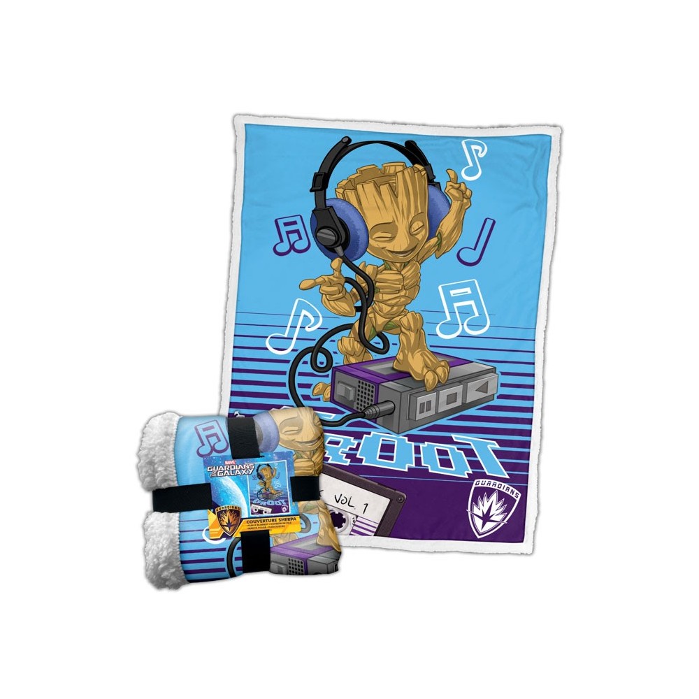 LYO GUARDIANS OF THE GALAXY GROOT FLEECE SHERPA BLANKET 100X150CM
