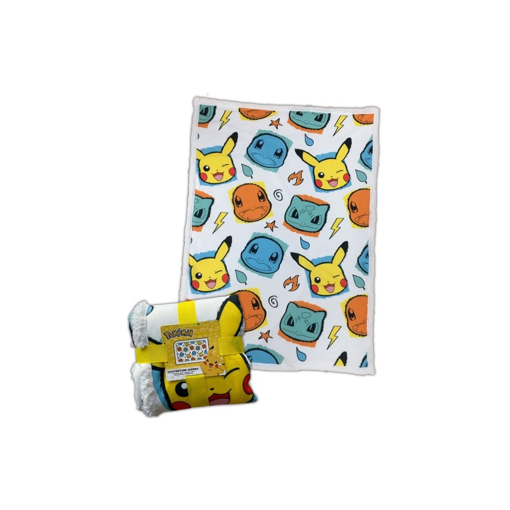 POKEMON FACES COPERTA IN PILE SHERPA 100X150CM LYO