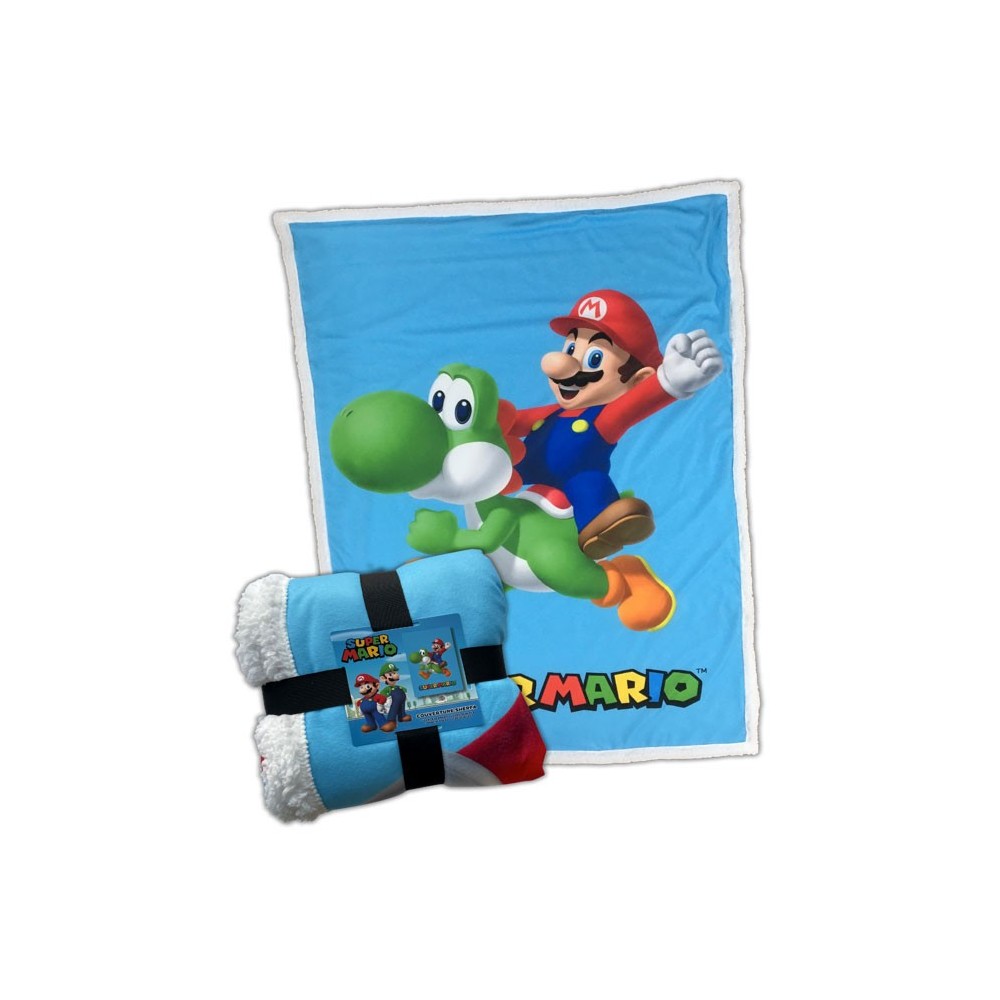 LYO SUPER MARIO AND YOSHI FLEECE SHERPA BLANKET 100X150CM