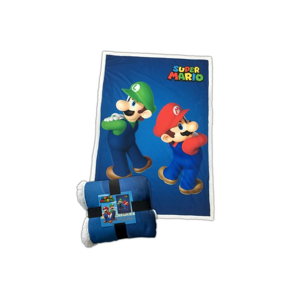 LYO SUPER MARIO AND LUIGI FLEECE SHERPA BLANKET 100X150CM
