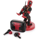 EXQUISITE GAMING MARVEL DEADPOOL EAR BUDS AND CABLE GUY FIGURE BUNDLE