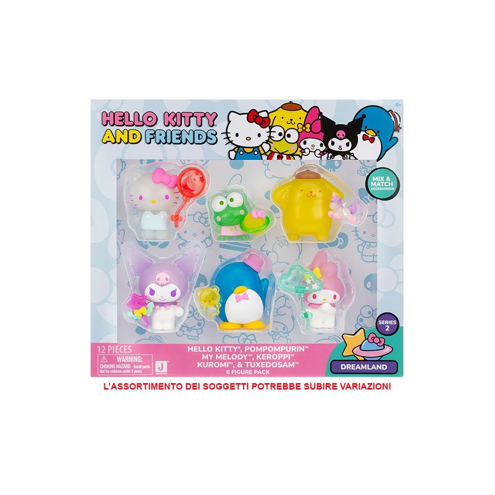 GIOCHI PREZIOSI HELLO KITTY AND FRIENDS DREAMLAND SERIES 2 6X MINI FIGURES