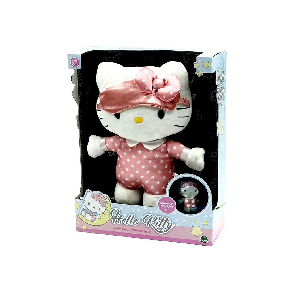 GIOCHI PREZIOSI HELLO KITTY GLOW A LOT PIJAMAS KITTY 30CM PLUSH FIGURE LIGHT UP