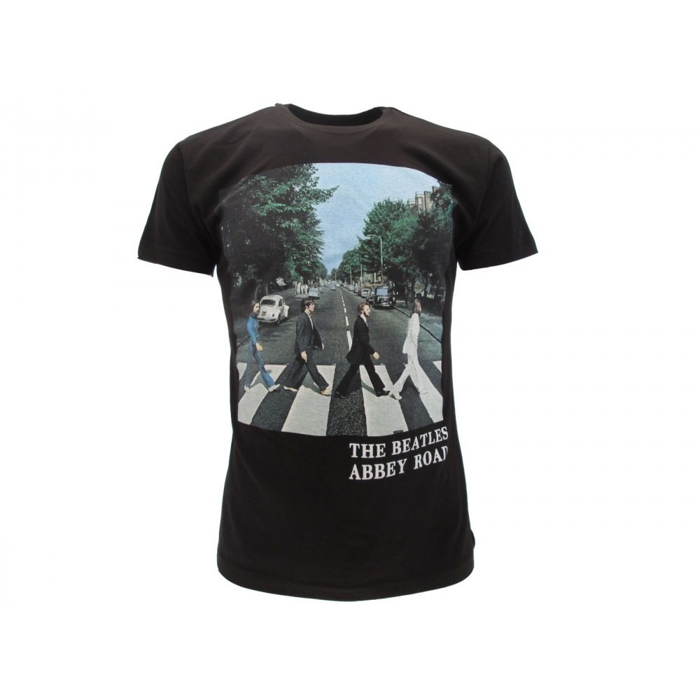 MAGLIA T SHIRT BEATLES ABBEY ROAD NERA