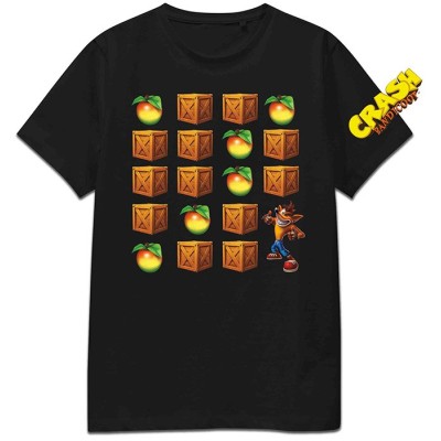 BIOWORLD CRASH BANDICOOT T-SHIRT APPLE CRATE TEE L SIZE