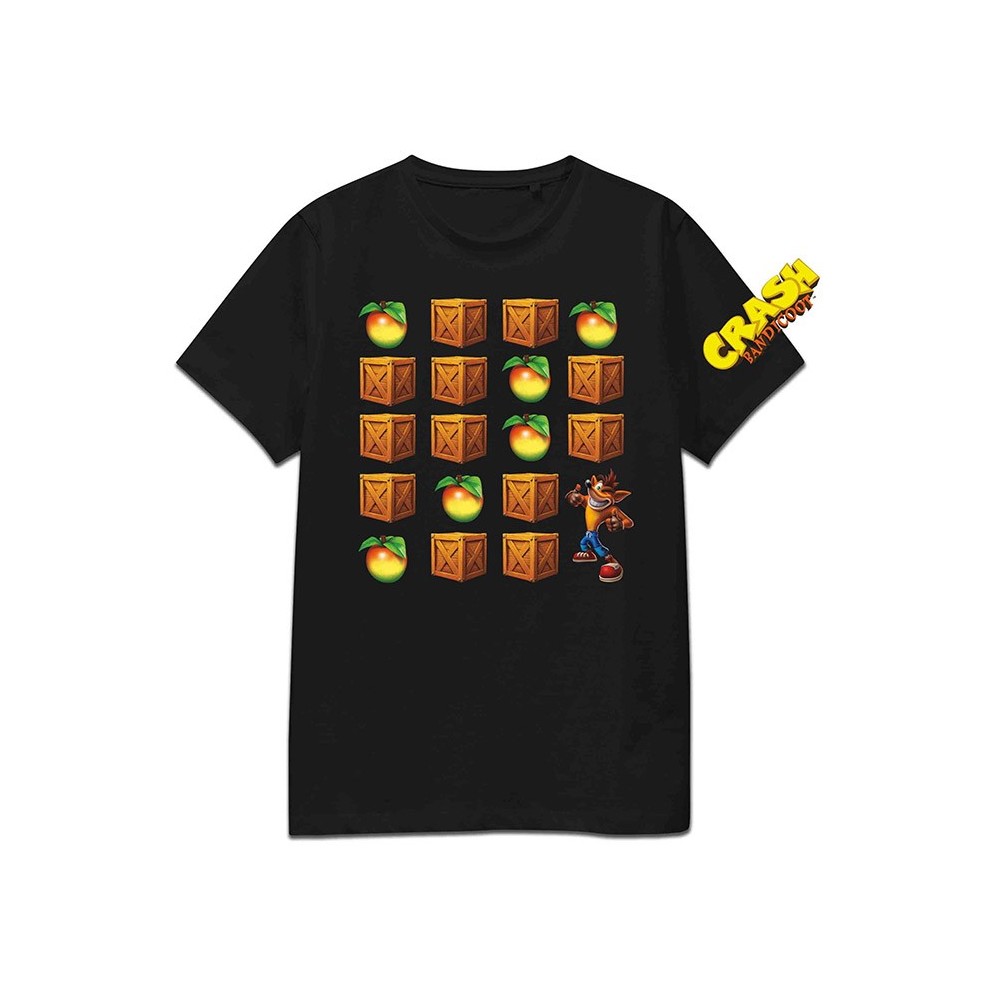 BIOWORLD CRASH BANDICOOT T-SHIRT APPLE CRATE TEE L SIZE