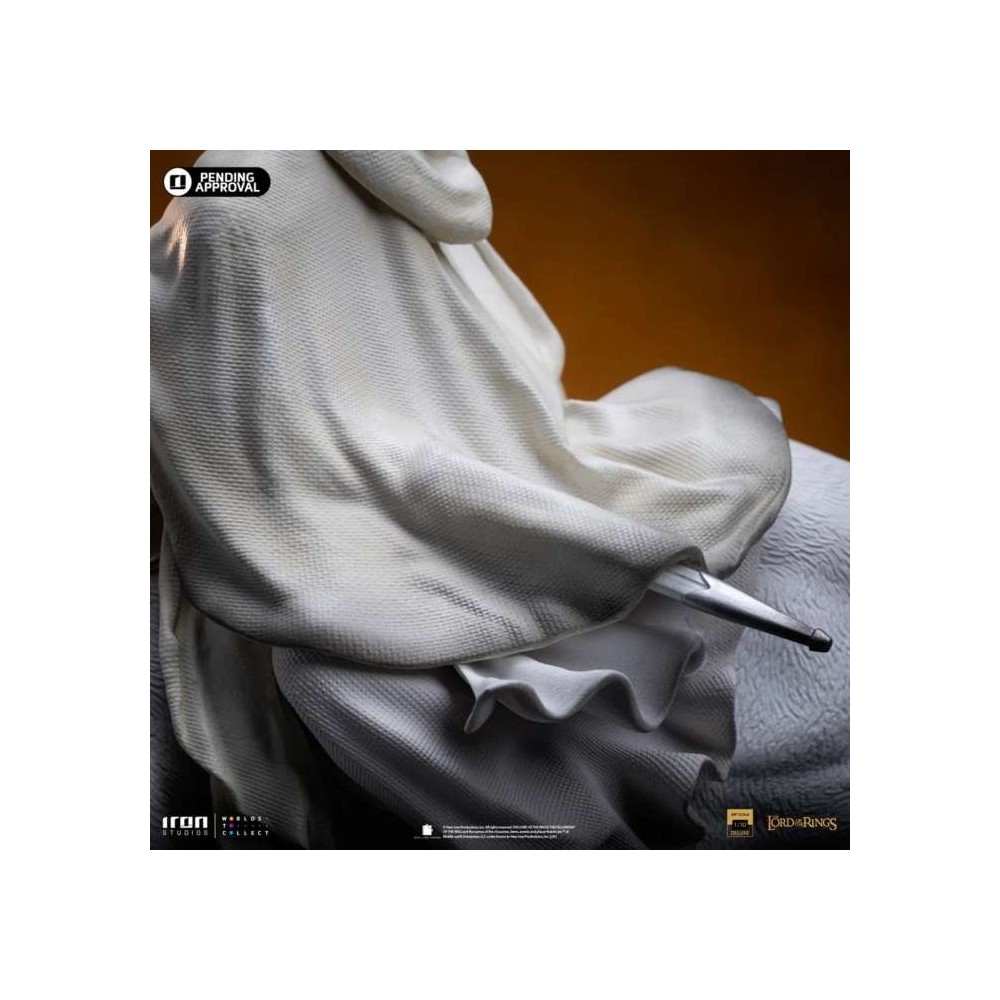 IL SIGNORE DEGLI ANELLI GANDALF THE WHITE ON SHADOWFAX ART SCALE 1/10 STATUA FIGURE IRON STUDIOS