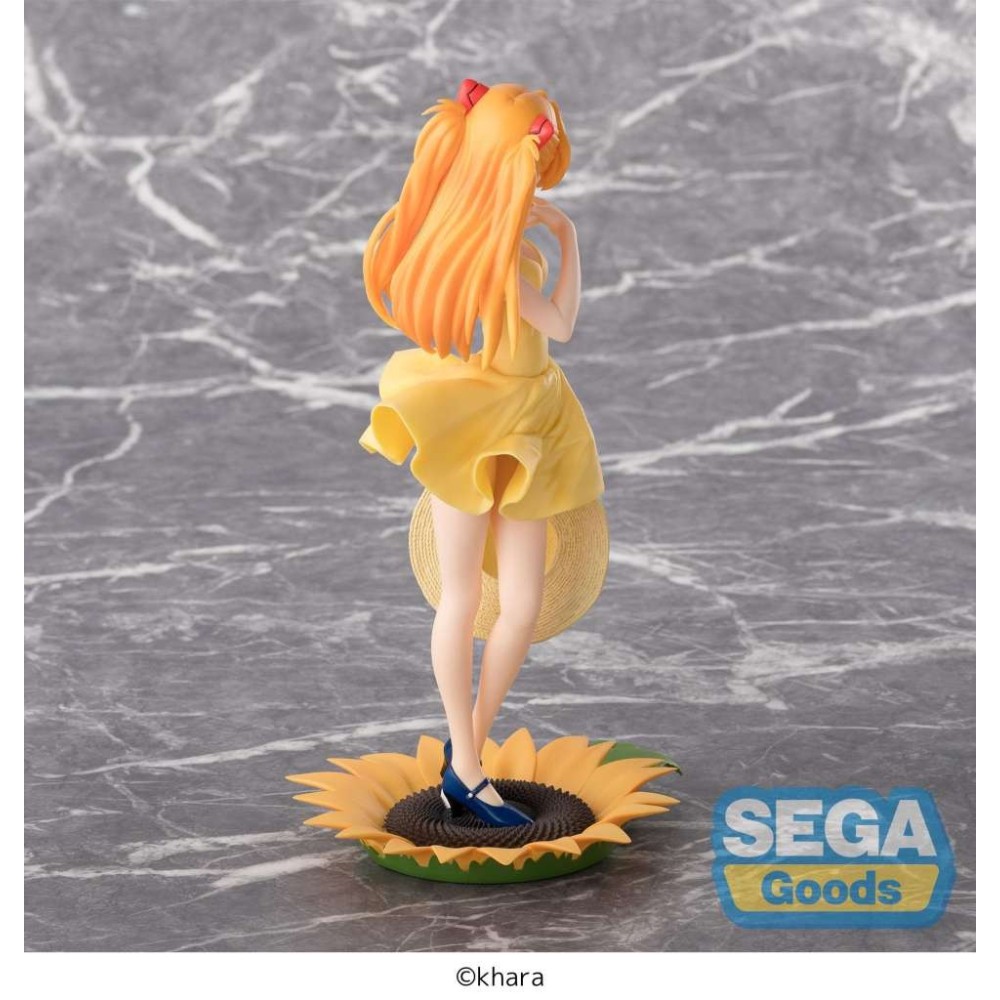 SEGA GOODS REBUILD OF EVANGELION ASUKA SUMMER DRESS VERSION LUMINASTA STATUE PVC FIGURE