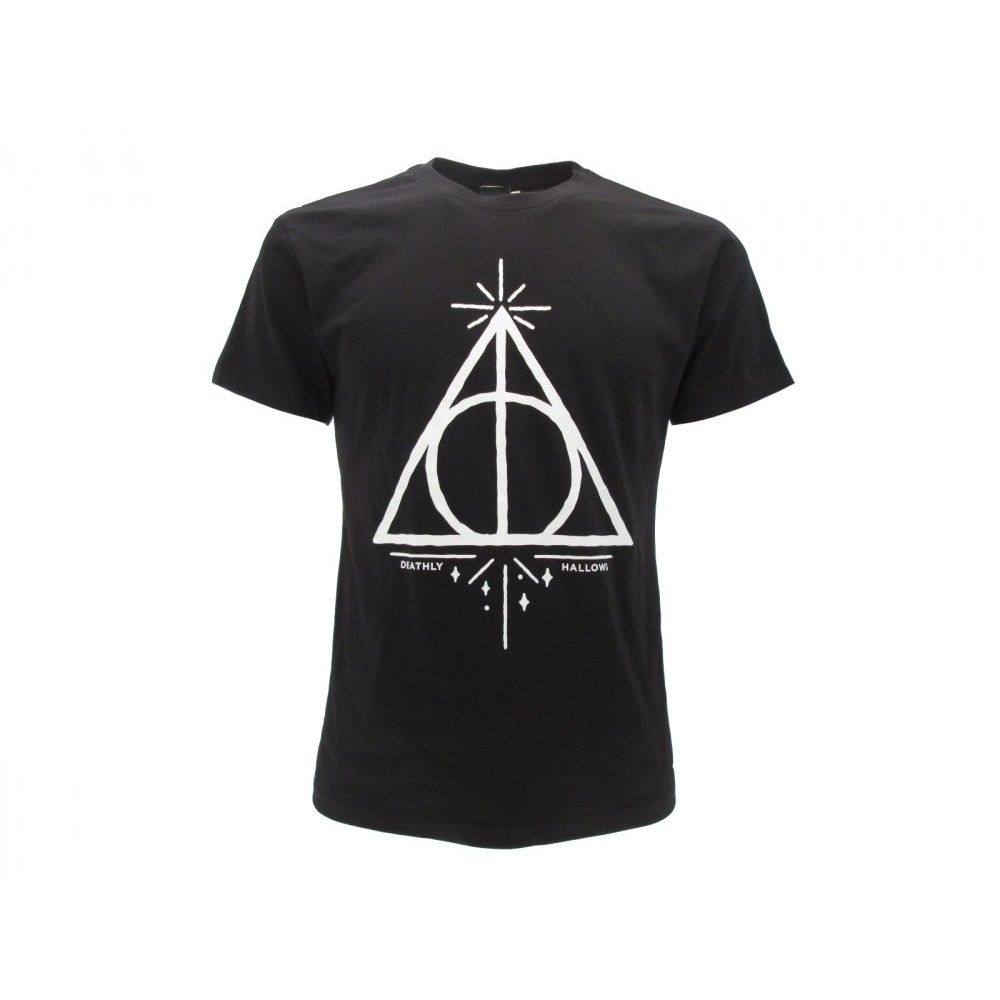 MAGLIA T SHIRT HARRY POTTER DONI DELLA MORTE NERA
