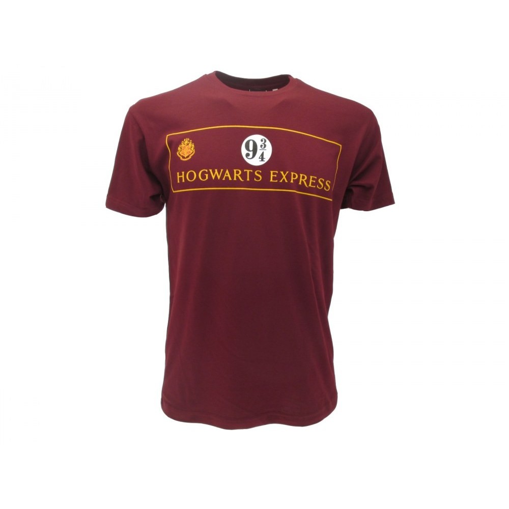 MAGLIA T SHIRT HARRY POTTER HOGWARTS EXPRESS 9 3/4 BORDEAUX