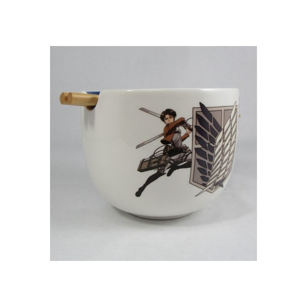 JUST FUNKY ATTACK ON TITAN SURVEY CORPS RAMEN BOWL WITH CHOPSTICKS