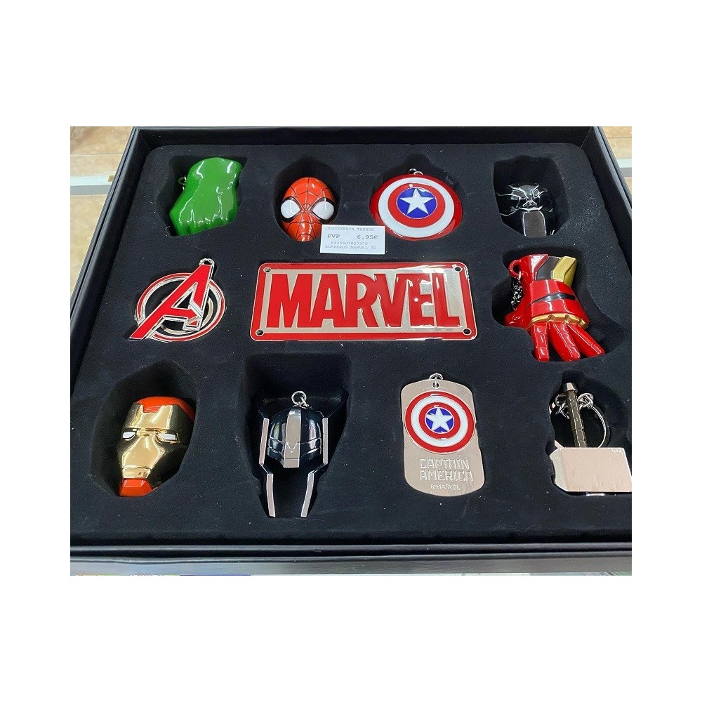 KIDS LICENSING MARVEL 3D KEYCHAIN KEYRING SET 10X