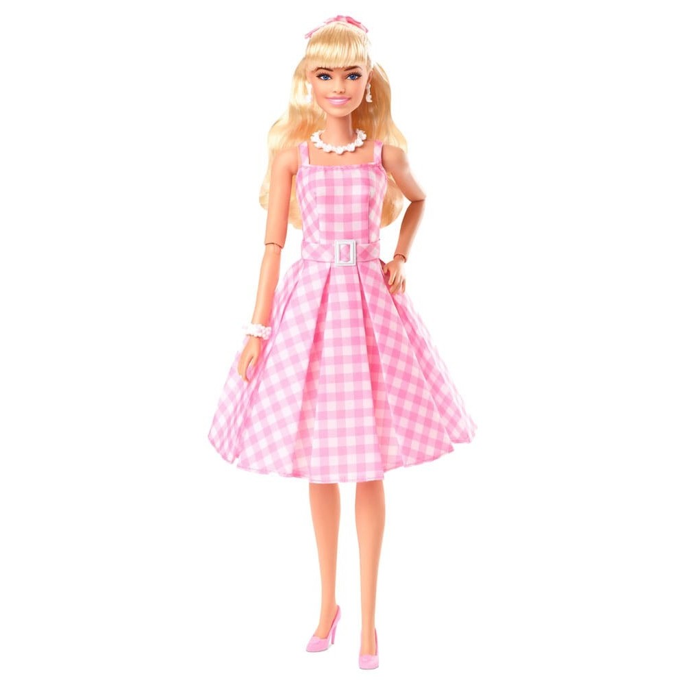 MATTEL BARBIE THE MOVIE BARBIE IN PINK GINGHAM DRESS DOLL ACTION FIGURE