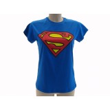 MAGLIA T SHIRT DONNA SUPERMAN LOGO BLU ROYAL