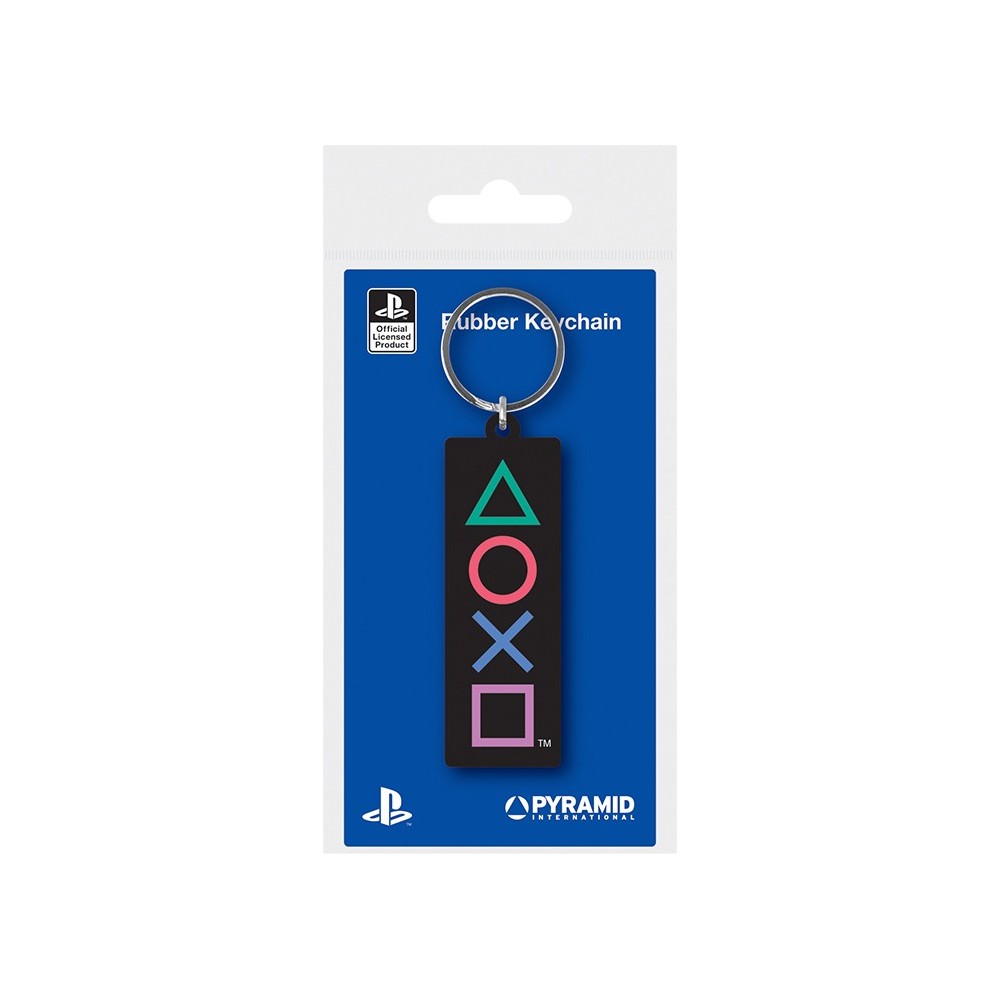 PYRAMID INTERNATIONAL PLAYSTATION SHAPES RUBBER KEYCHAIN