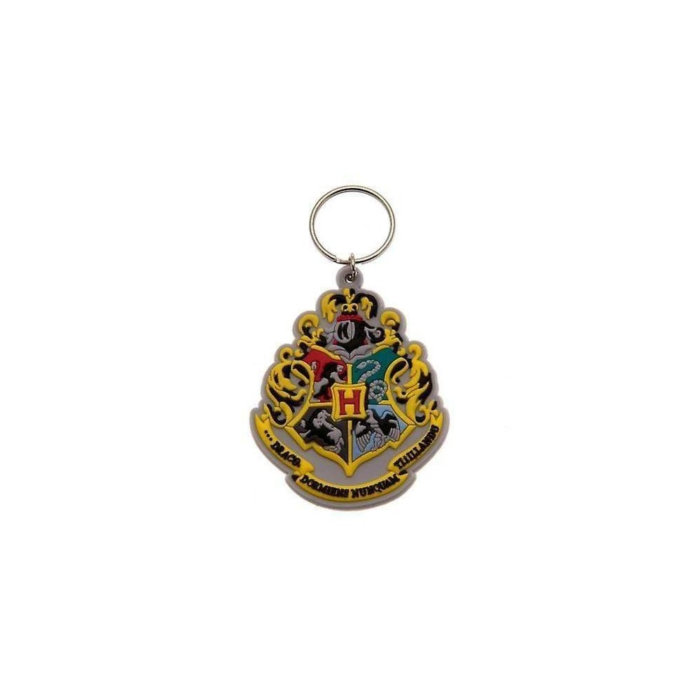 HARRY POTTER HOGWARTS CREST RUBBER KEYCHAIN PORTACHIAVI IN GOMMA PYRAMID INTERNATIONAL