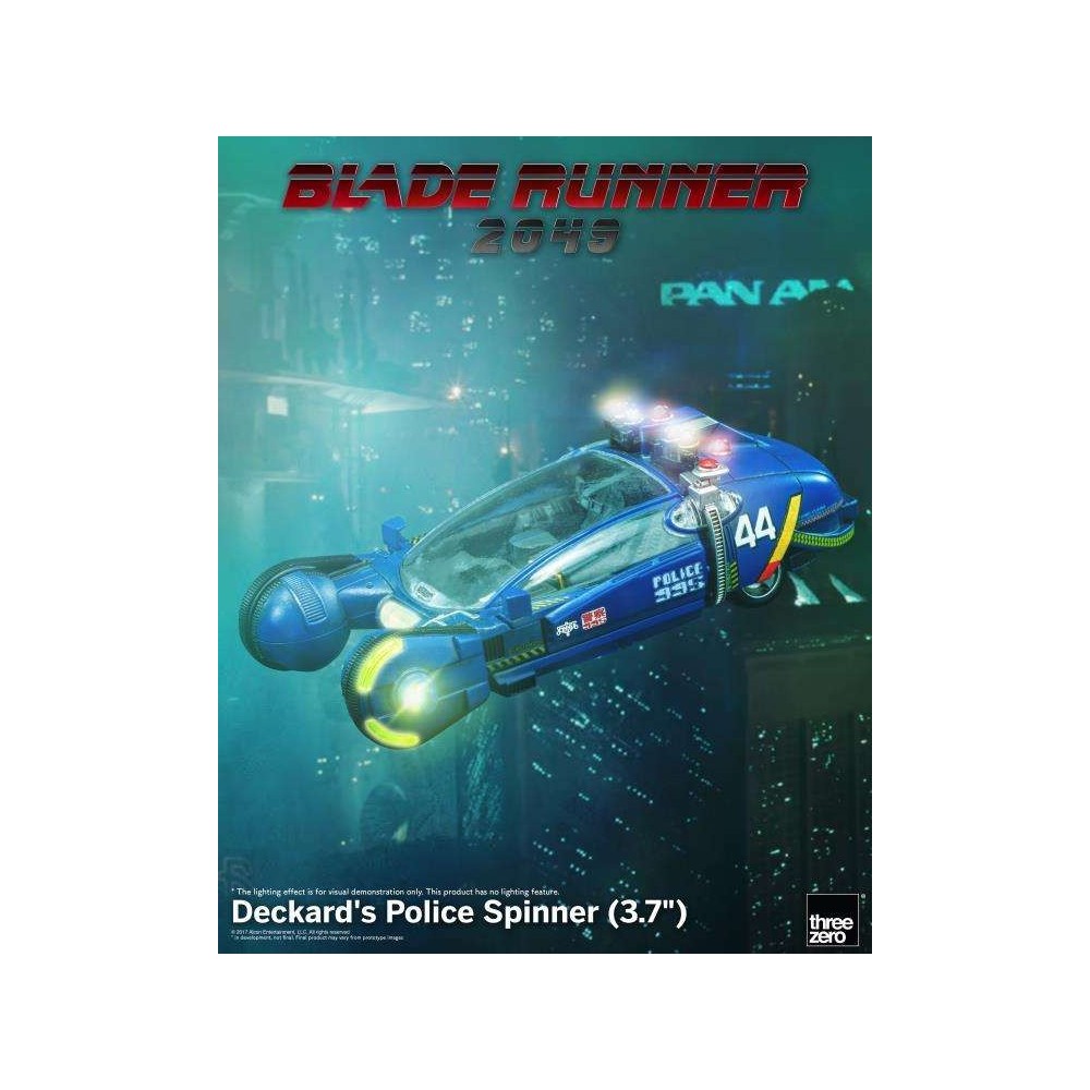THREEZERO BLADE RUNNER 2049 DECKARD'S POLICE SPINNER DIE CAST 10CM FIGURE