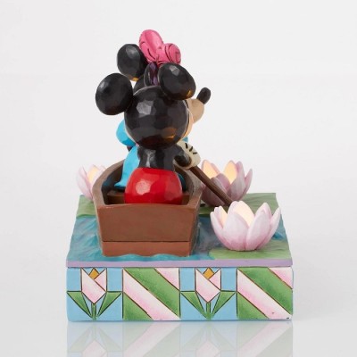 ENESCO MICKEY AND MINNIE MOUSE IN ROWBOAT STATUE LIGHT UP FIGURE