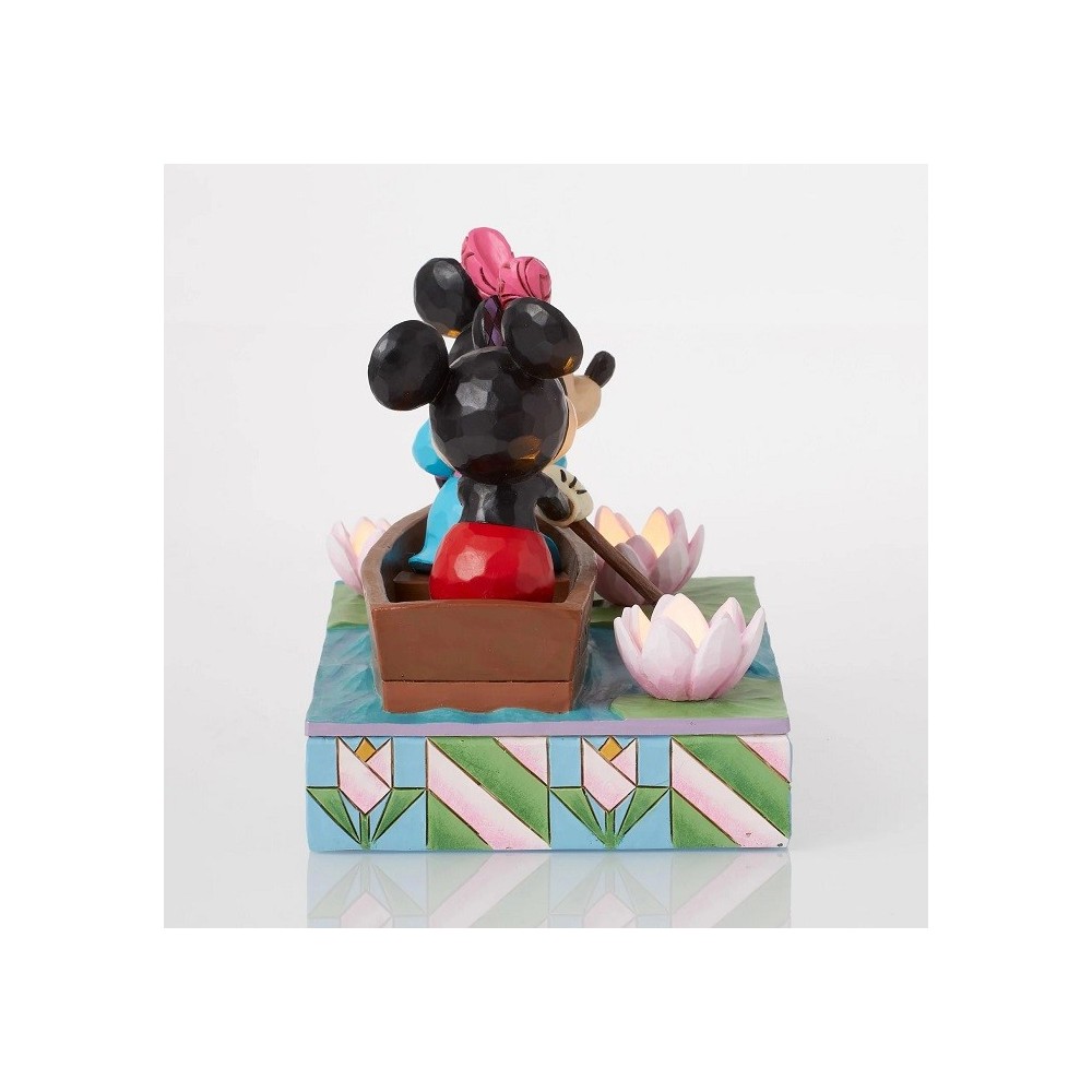ENESCO MICKEY AND MINNIE MOUSE IN ROWBOAT STATUE LIGHT UP FIGURE