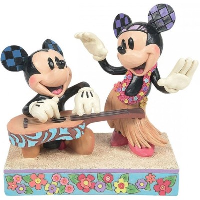 ENESCO MICKEY AND MINNIE MOUSE HAWAII STATUE FIGURE