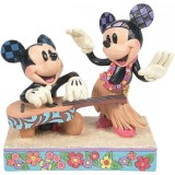 ENESCO MICKEY AND MINNIE MOUSE HAWAII STATUE FIGURE