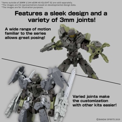 BANDAI 30MM EEXM-40 IGLIGHT 02 1/144 MODEL KIT