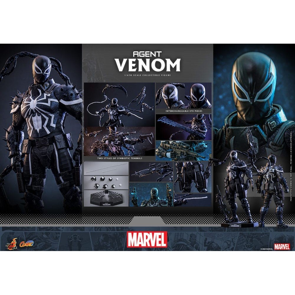 HOT TOYS MARVEL COMICS AGENT VENOM 1/6 SCALE 32CM ACTION FIGURE