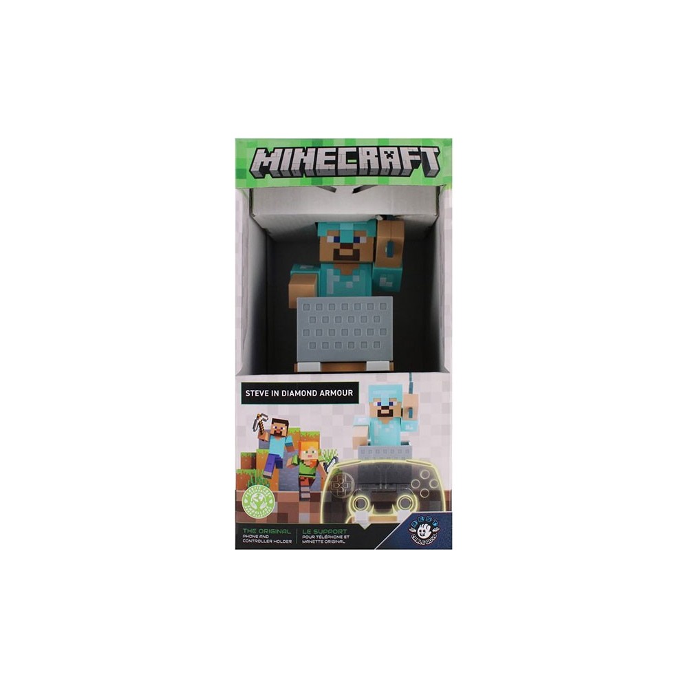 EXQUISITE GAMING MINECRAFT CABLE GUY STEVE IN DIAMOND ARMOR STATUE 21CM FIGURE