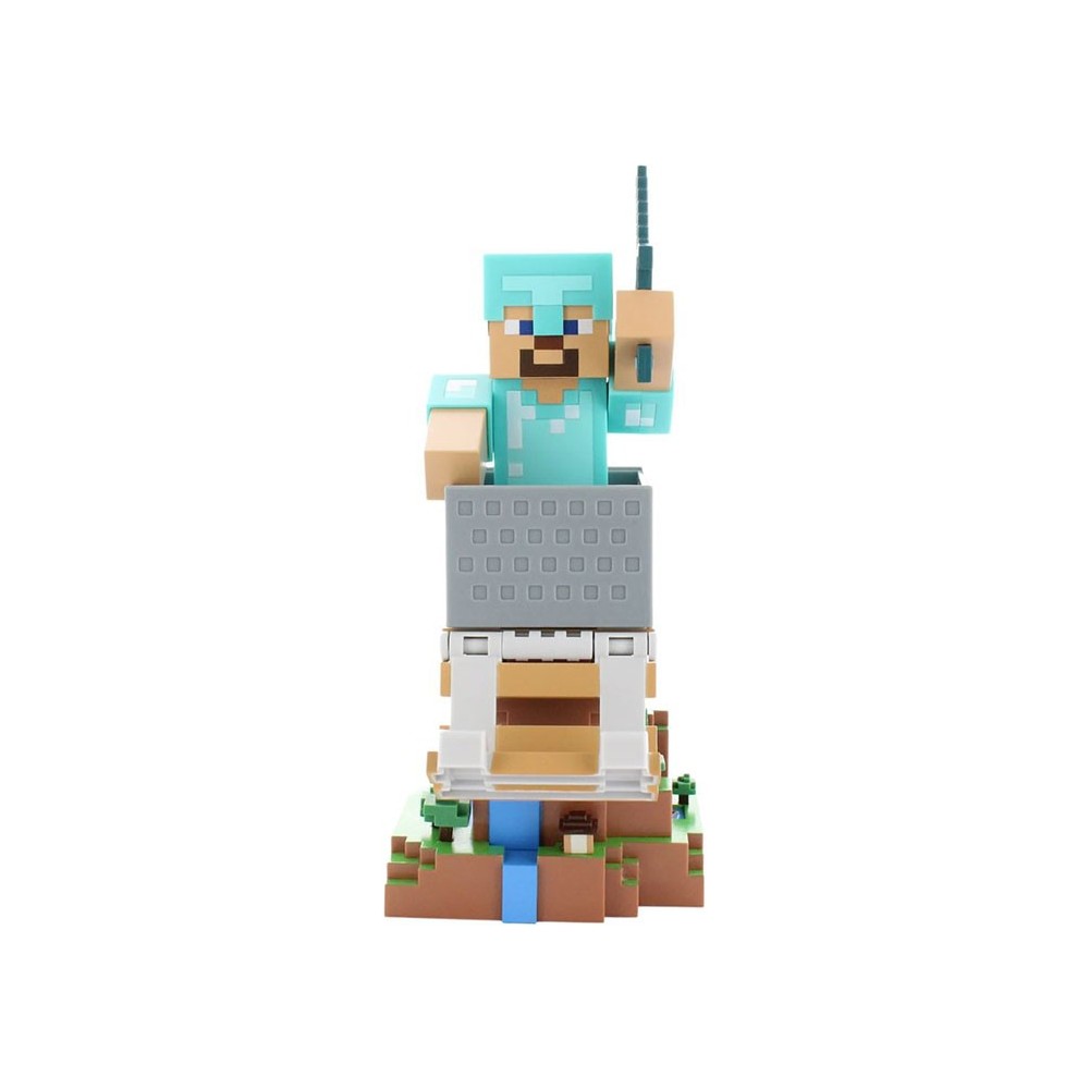EXQUISITE GAMING MINECRAFT CABLE GUY STEVE IN DIAMOND ARMOR STATUE 21CM FIGURE