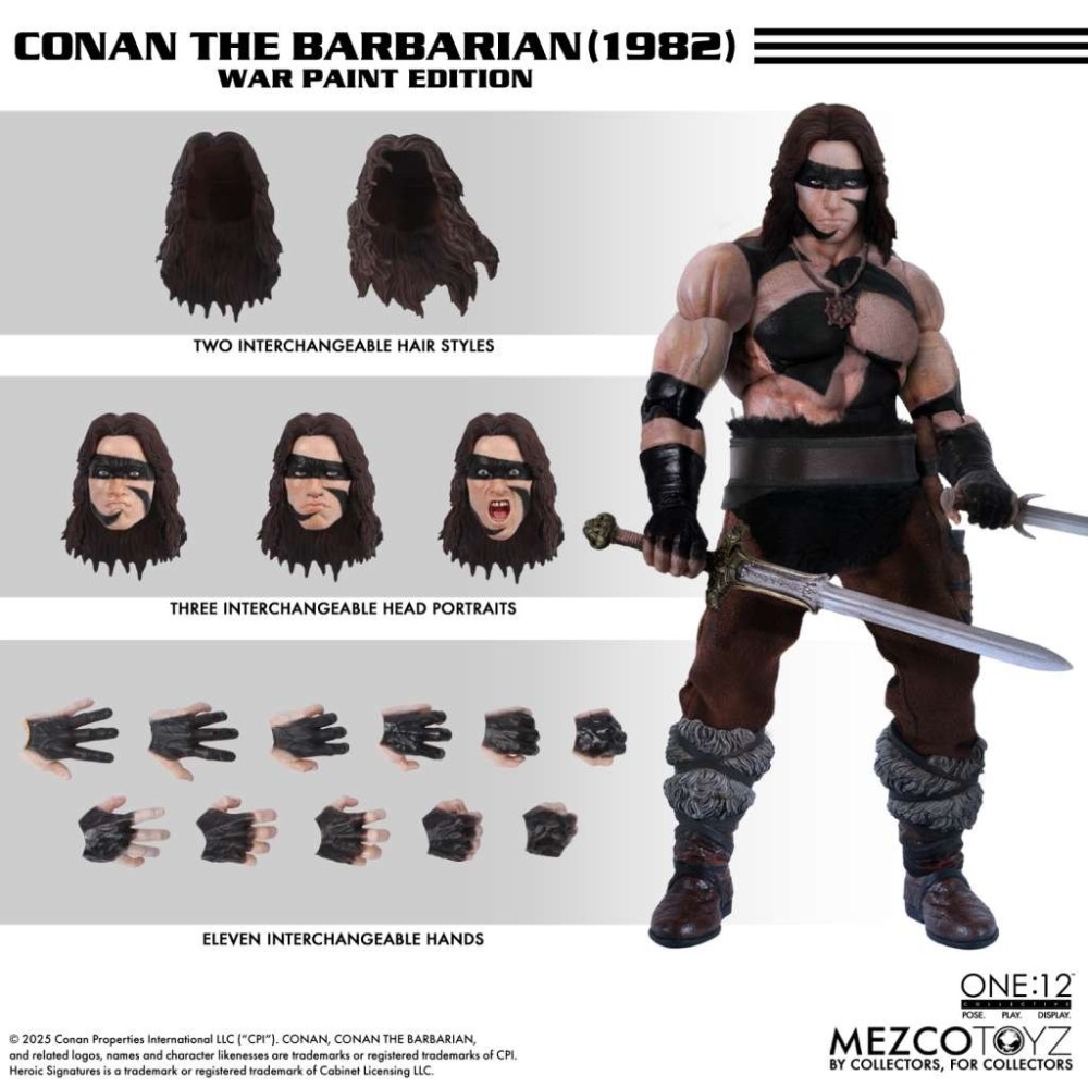 MEZCO TOYS CONAN THE BARBARIAN 1982 WAR PAINT EDITION VERSION ONE:12 16CM ACTION FIGURE