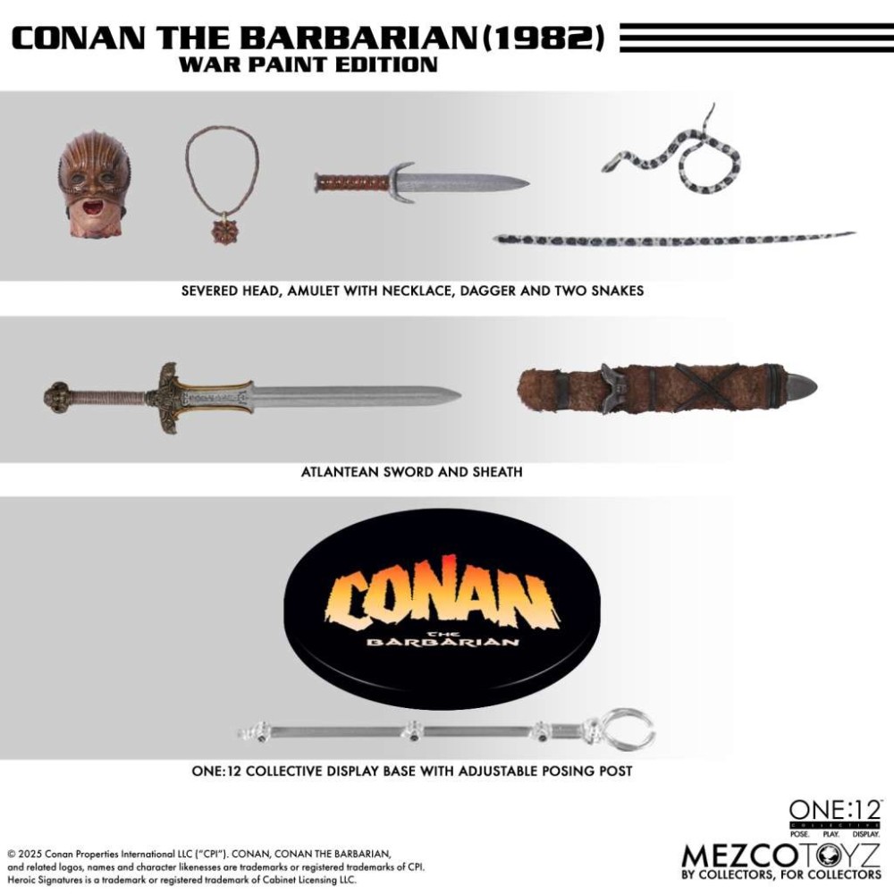 MEZCO TOYS CONAN THE BARBARIAN 1982 WAR PAINT EDITION VERSION ONE:12 16CM ACTION FIGURE