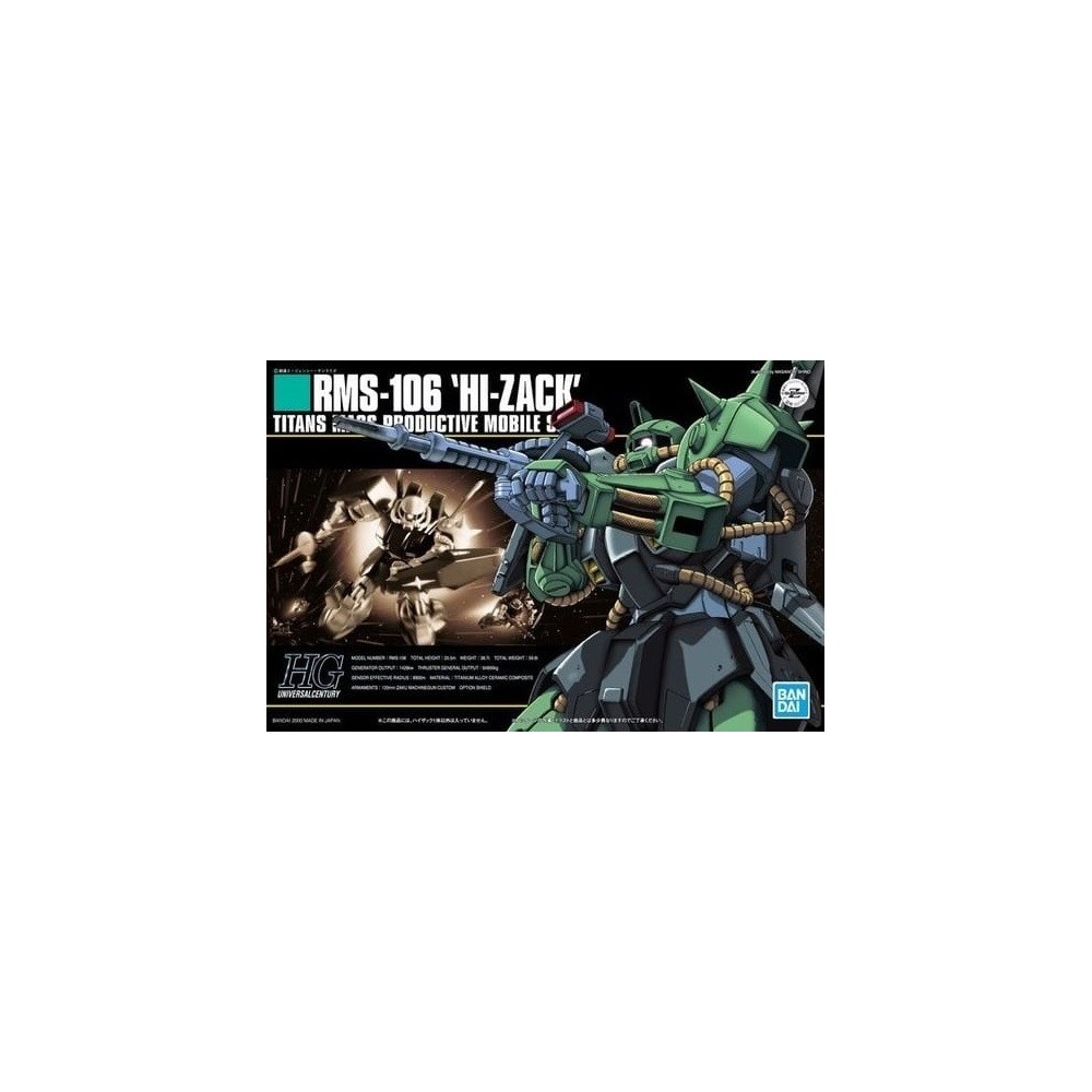 HIGH GRADE HGUC GUNDAM HI ZACK RMS-106 1/144 MODEL KIT FIGURE BANDAI