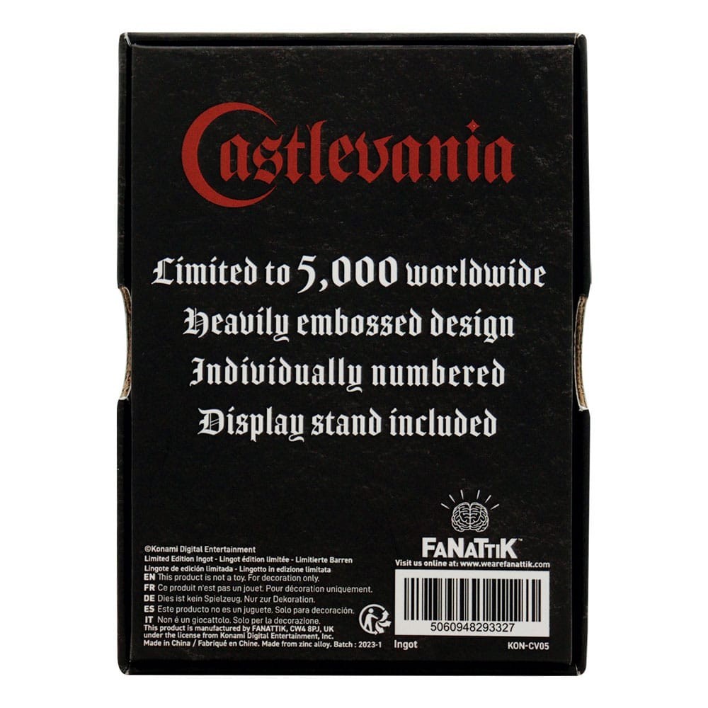 CASTLEVANIA DRACULA INGOT LIMITED EDITION LINGOTTO DA COLLEZIONE FANATTIK