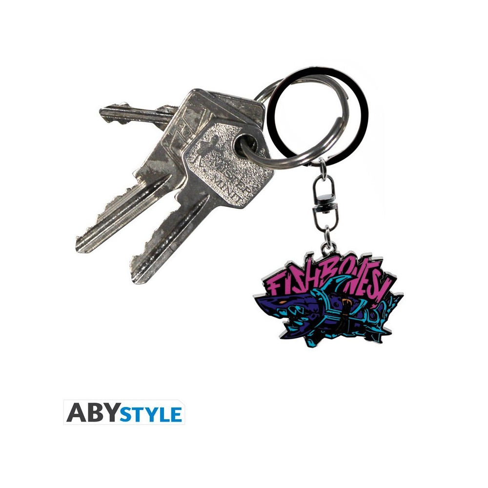 LEAGUE OF LEGENDS JINX FISHBONES PORTACHIAVI IN METALLO ABYSTYLE