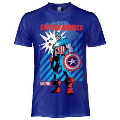 MAGLIA T SHIRT MARVEL CAPTAIN AMERICA COMICS RETRO